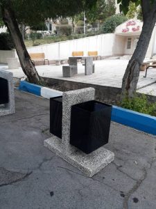 سطل زباله دوقلو بتنی