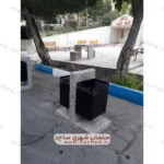 سطل زباله بتنی پارکی دوقلو ، مبلمان شهری
