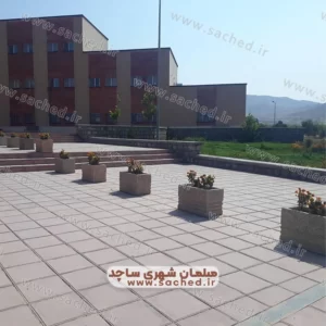 گلدان بتنی مکعب مستطیل