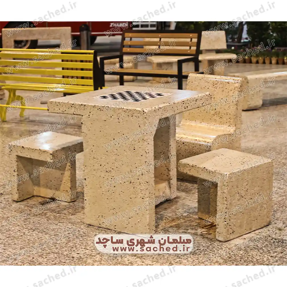مسالح به کار رفته در شطرنج بتنی مناسب پارک با کیفیت