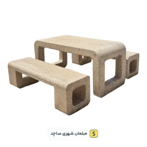 ست نیمکت و میز بتنی و سنگی برای قرار دادن در پارک